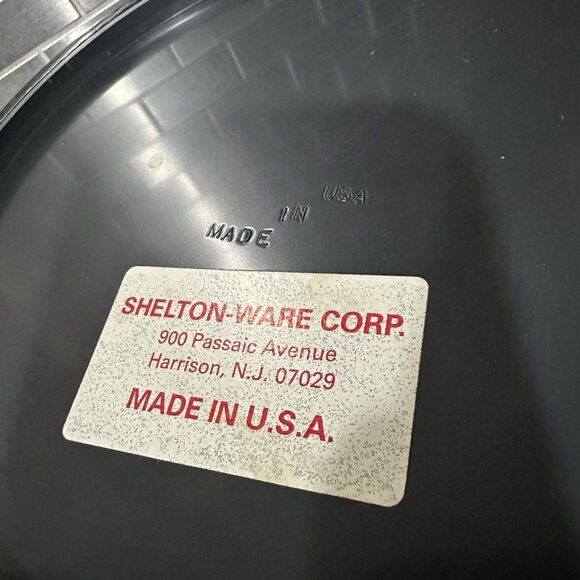 Vtg Mid Century MCM Ice Bucket Black Vinyl Clear Lucite Lid Barware Shelton Ware - Picture 6 of 14